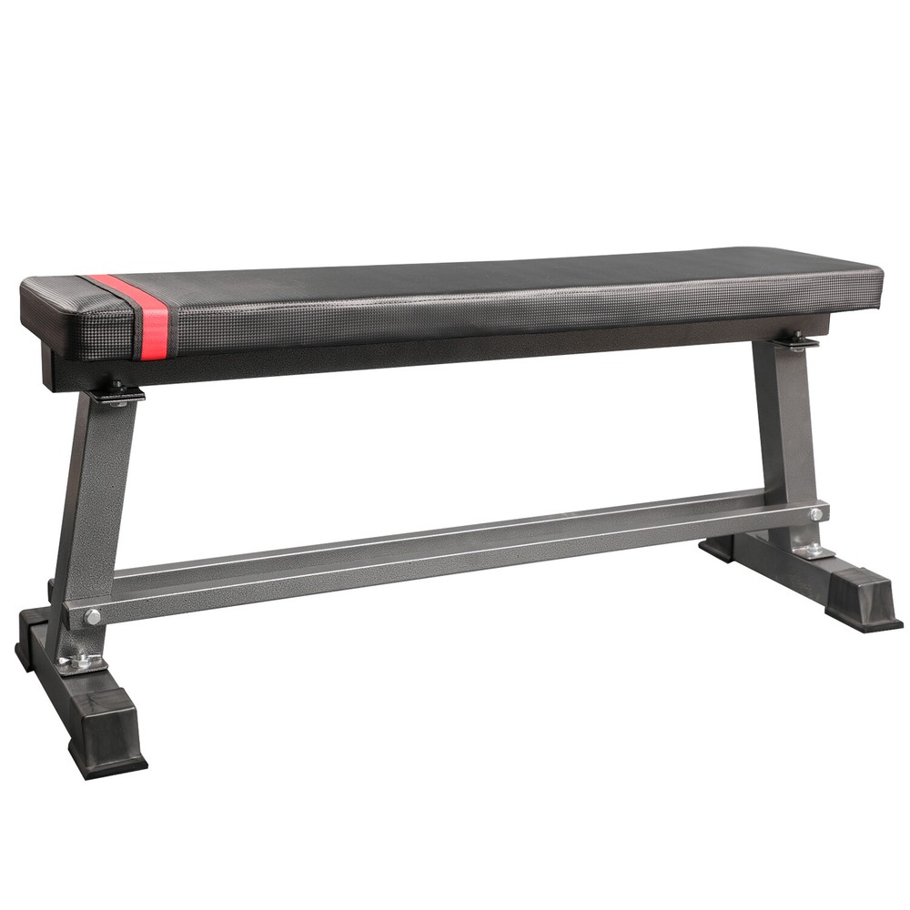 Pro Flat Weight Bench Built-in Dumbbell Rack Workout Bench Strength Training