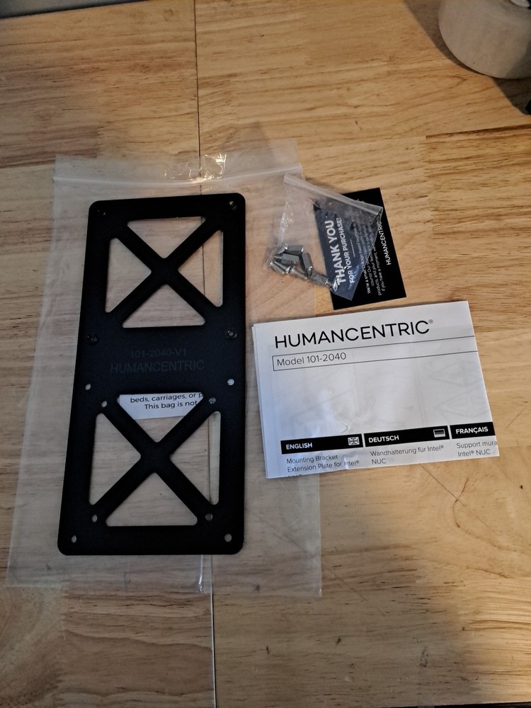 HUMANCENTRIC 101-2040 MOUNTING EXTENSION BRACKET FOR INTEL NUC (QTY 1)