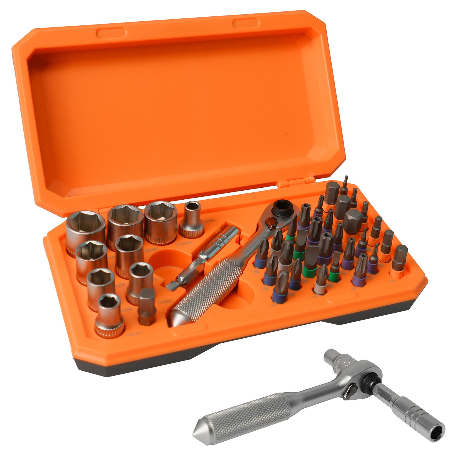 42piece Precision Ratchet Screwdriver Set Repair Tool Kit Torque Wrench Sockets