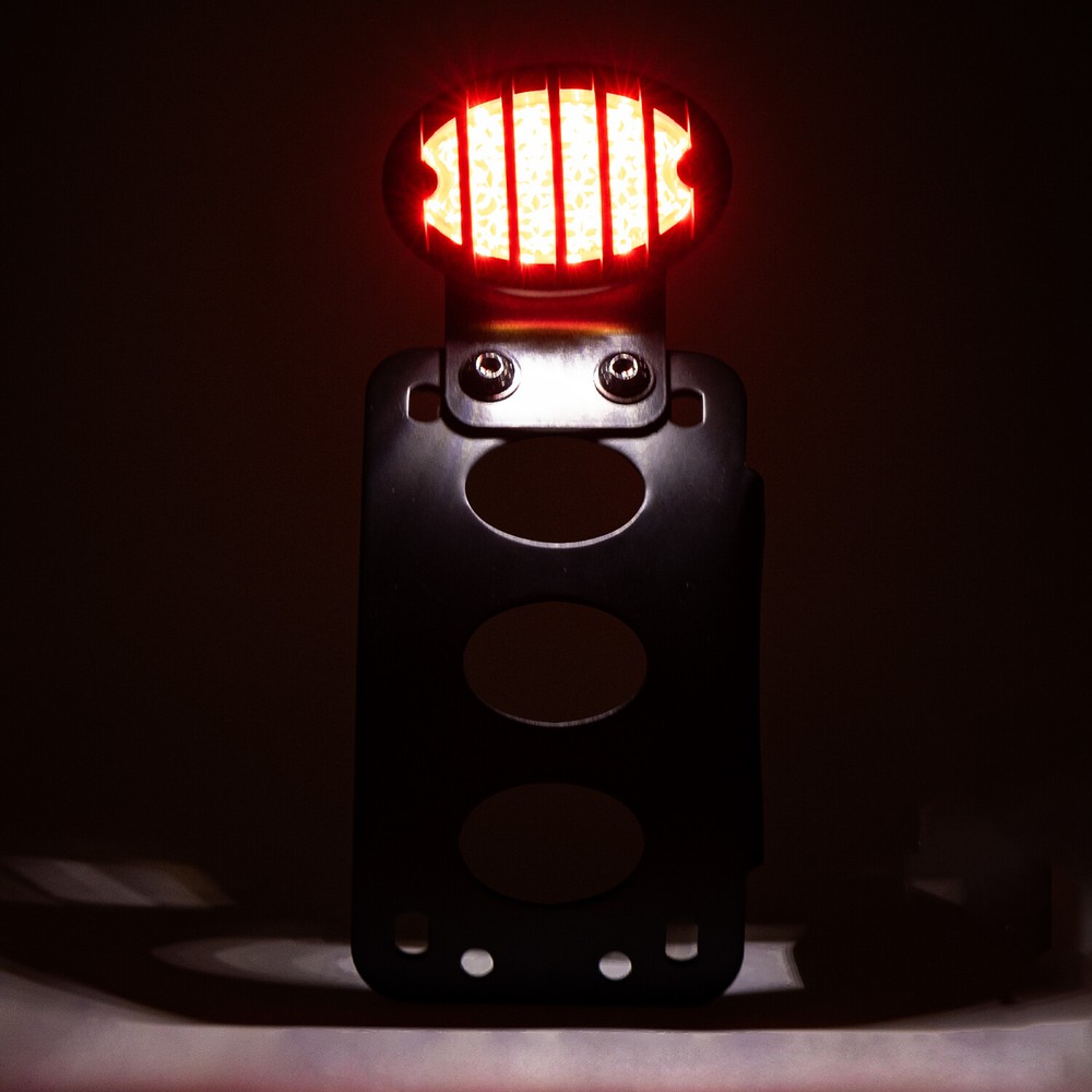 Motorcycle Side Mount License Plate Bracket Tail Light For Harley Chopper Bobber