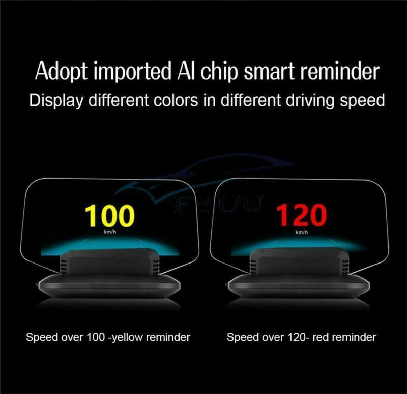 Mirror Head Up Display OBD2 GPS Car Speed Projector Speedometer With Navigation
