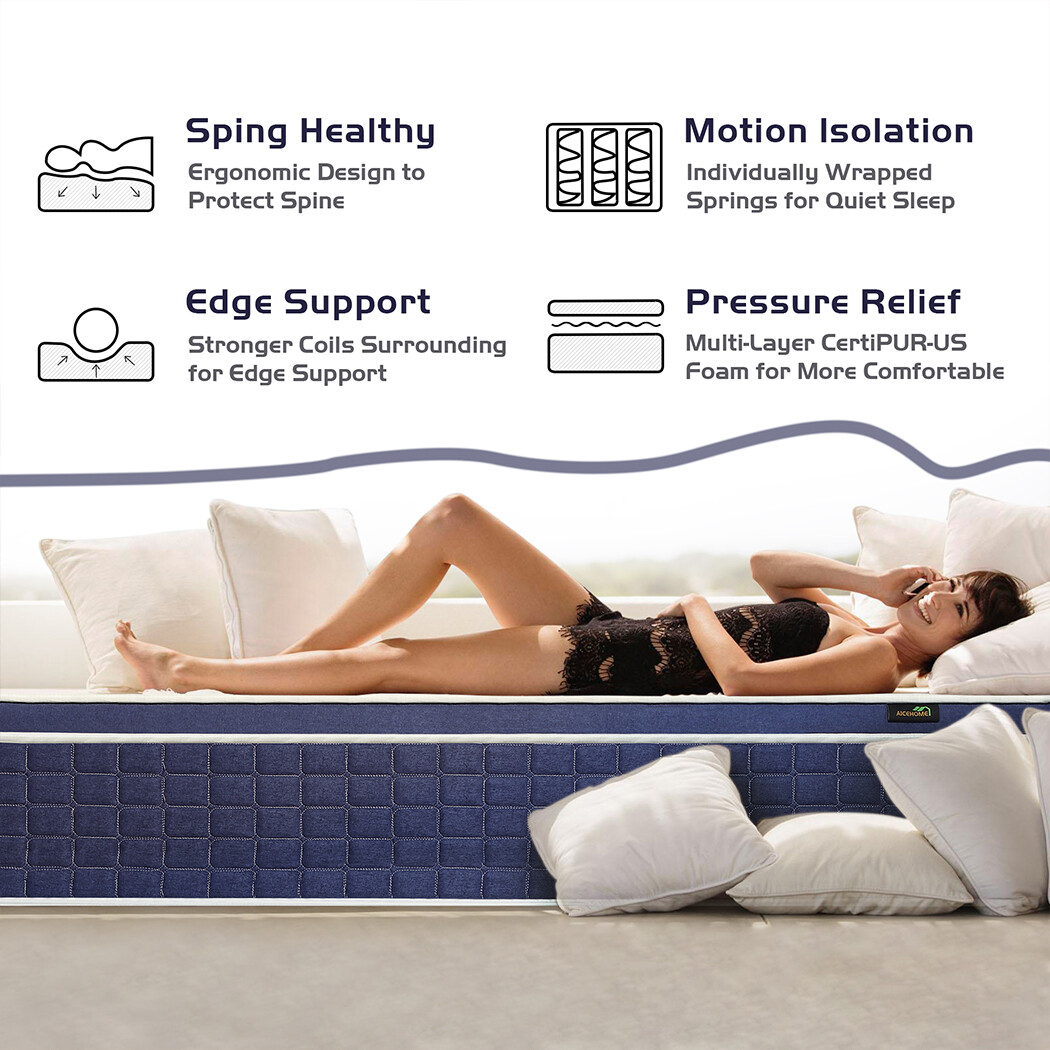 12/14 Inch Twin Full Queen King Mattress Gel Memory Foam Hybrid Bed In a Box
