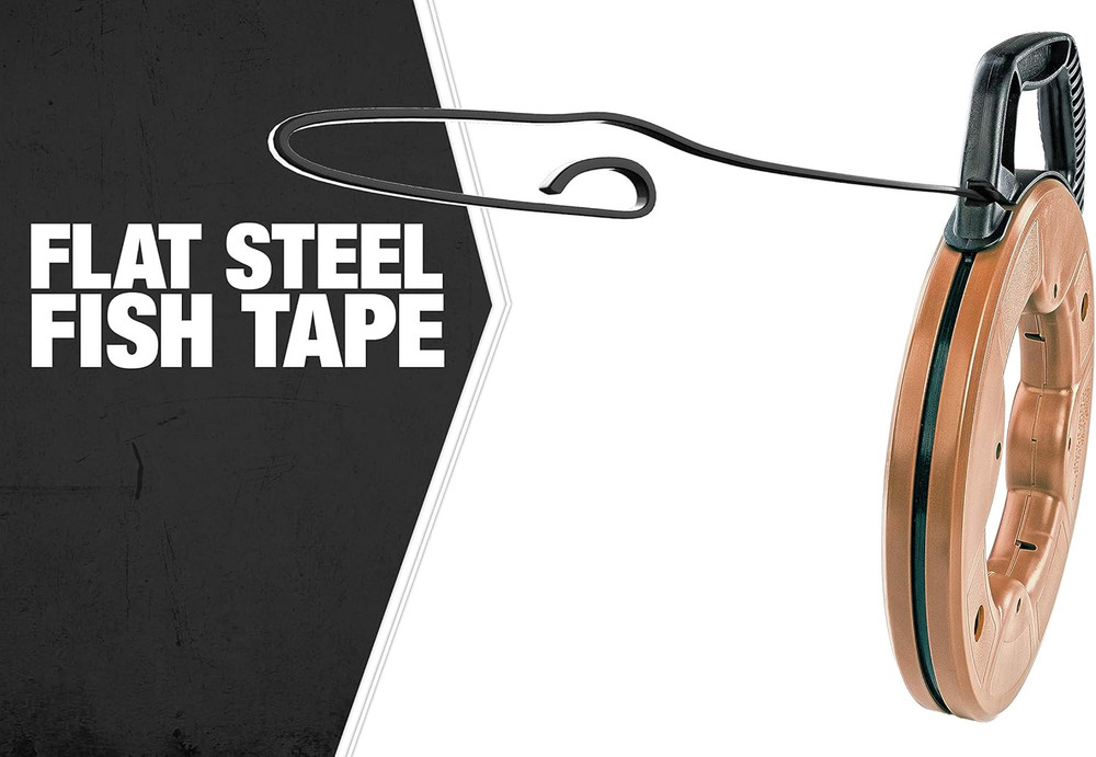 Fish Tape Tool - Durable 1/8-Inch Tempered Spring Steel for Efficient Wire Pulli