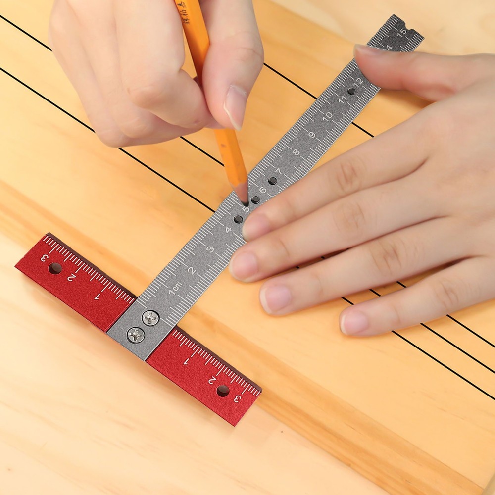 T-shape positioning ruler with high-precision measuring functions