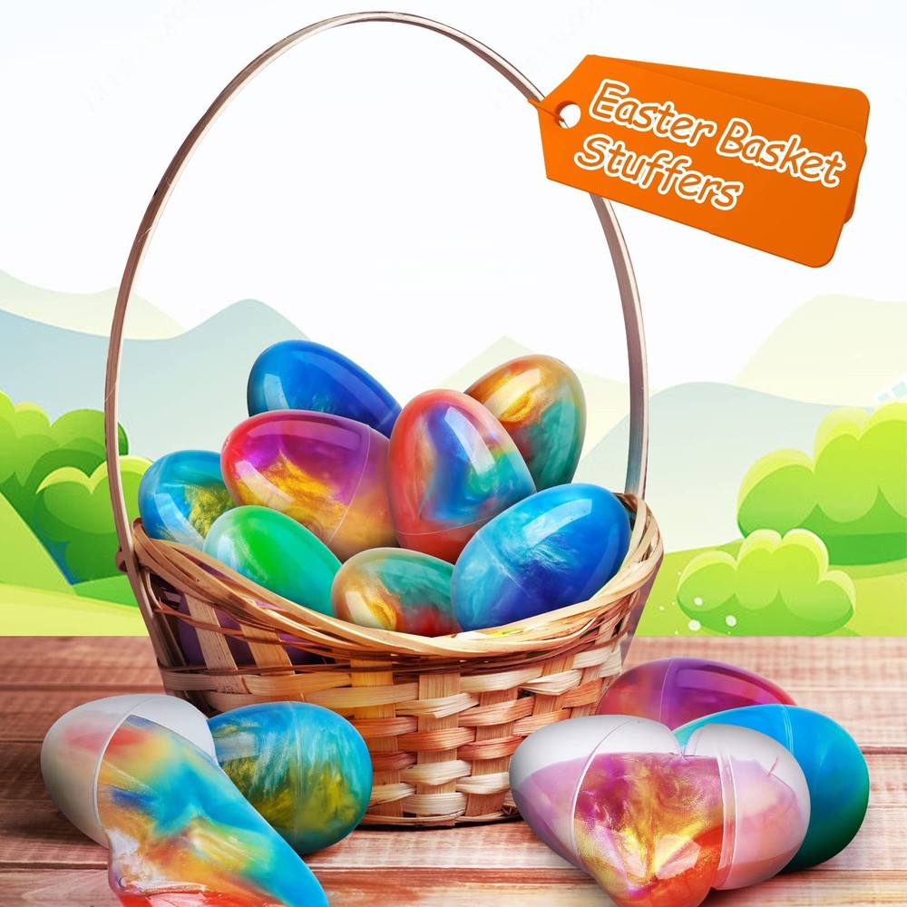 Prefilled Easter Eggs with Slime for Easter Basket Stuffers, Stress Relief Sl...