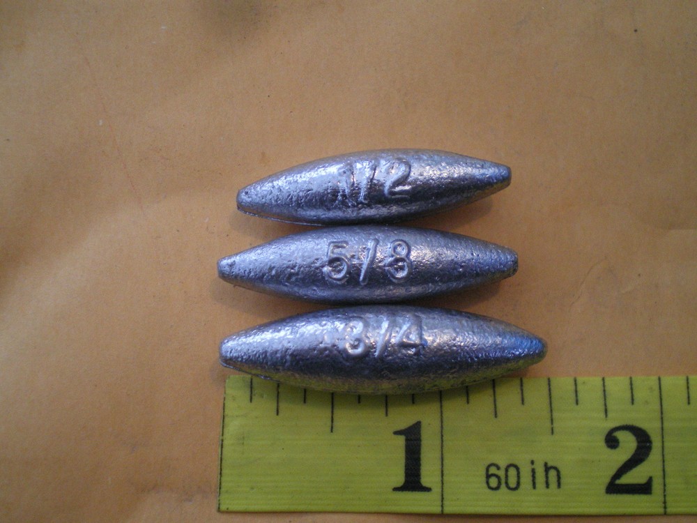 100 PCS. SLENDER SHAPE LURE BODIES/SLIP SINKER 3/4 OZ. "MAKE SPINNERS"