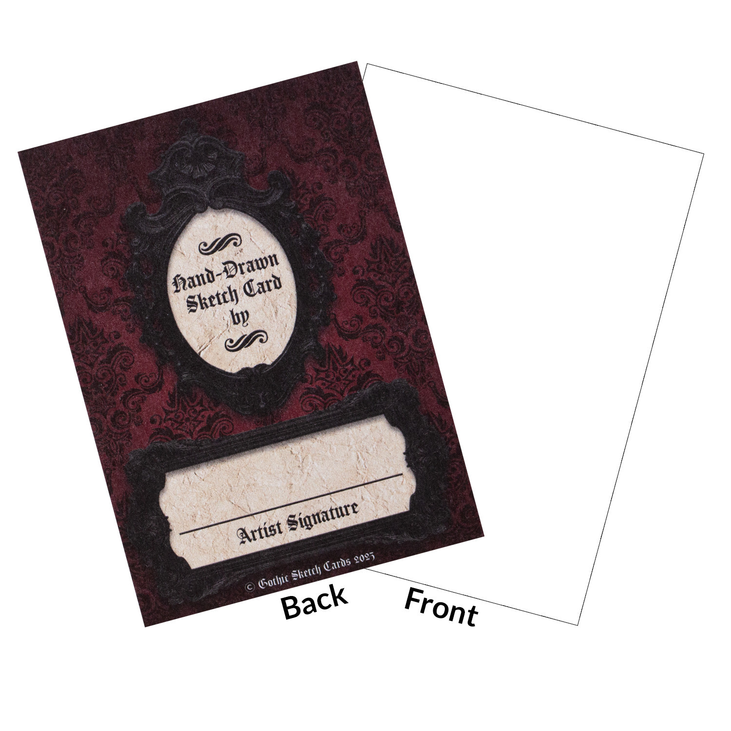 🕷️Gothic Sketch Cards - Blank Trading Cards 2.5x 3.5 - 32pt Thick - 5 Cards🕷️