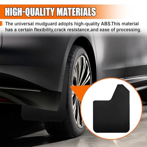 4PCS Universal Car Mud Flaps, Flexible Bendable Car Splash Guards Set Black