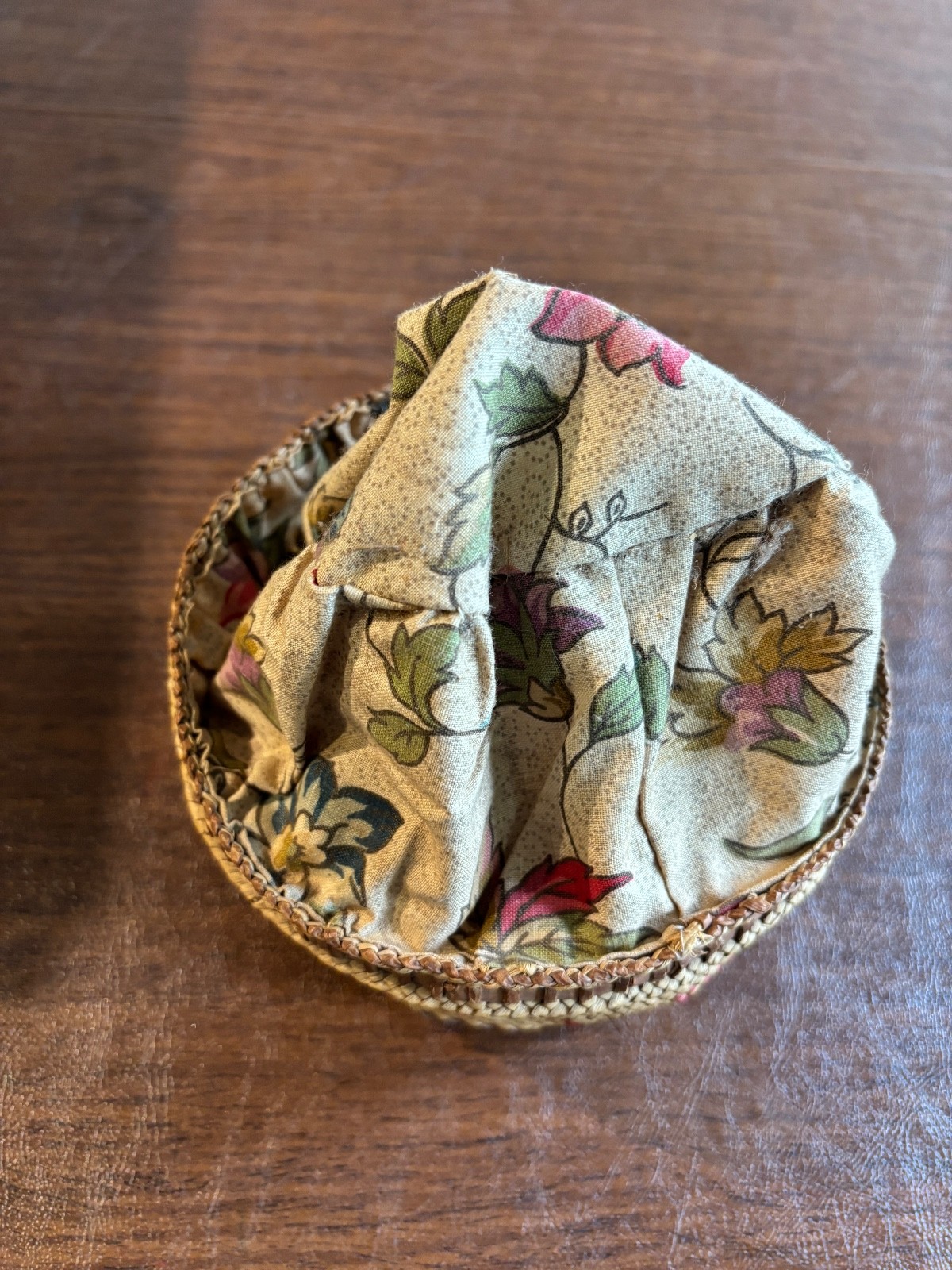 Native American Indian Makah Cedar Bark & Bear Grass Basket c. 1904 no lid 6"