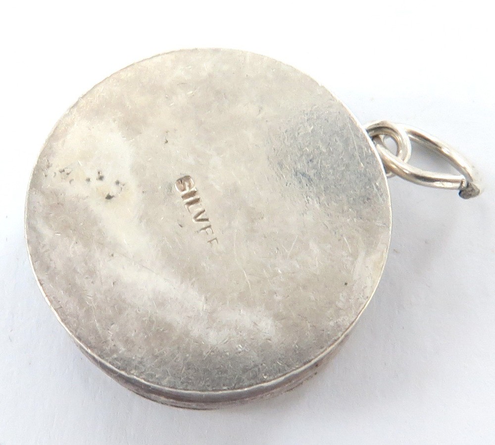 Early 1900s Sterling Silver Tiny FOB Compass.