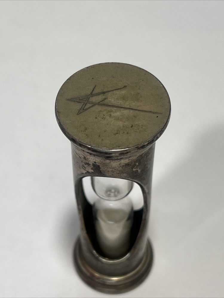 3 5/8" BRASS 2 MINUTE 45 SECOND EGG TIMER HOURGLASS