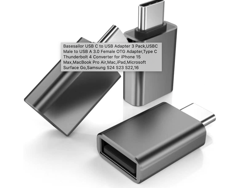 Basesailor USB C to USB Adapter 3 Pack