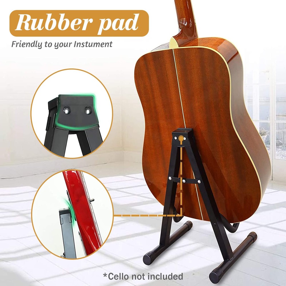 Cello Stand Adjustable, Folding Cello Support Stand, A-Frame Folding Cello Ho...