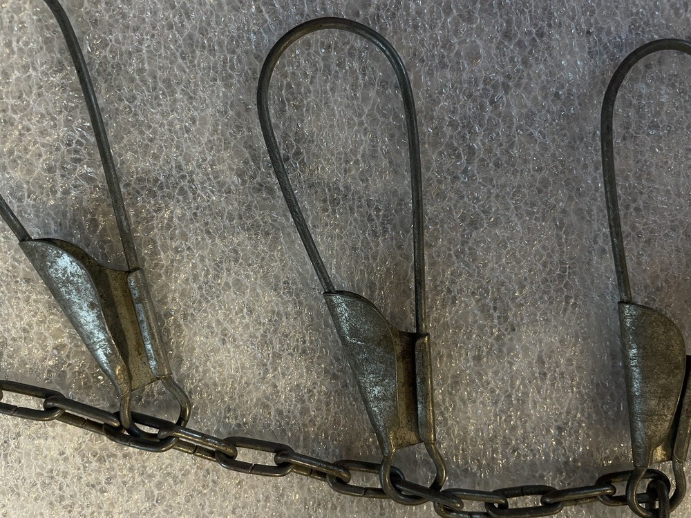 Vtg Metal Chain Link Fish Stringer 9 Snap Loop Clips ??" Long