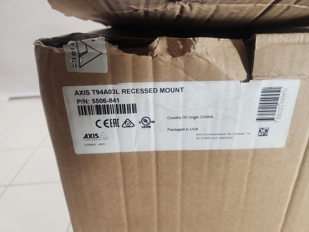 Axis T94A03L Recessed Mount Kit 5506-841 Fixed Dome Security Camera