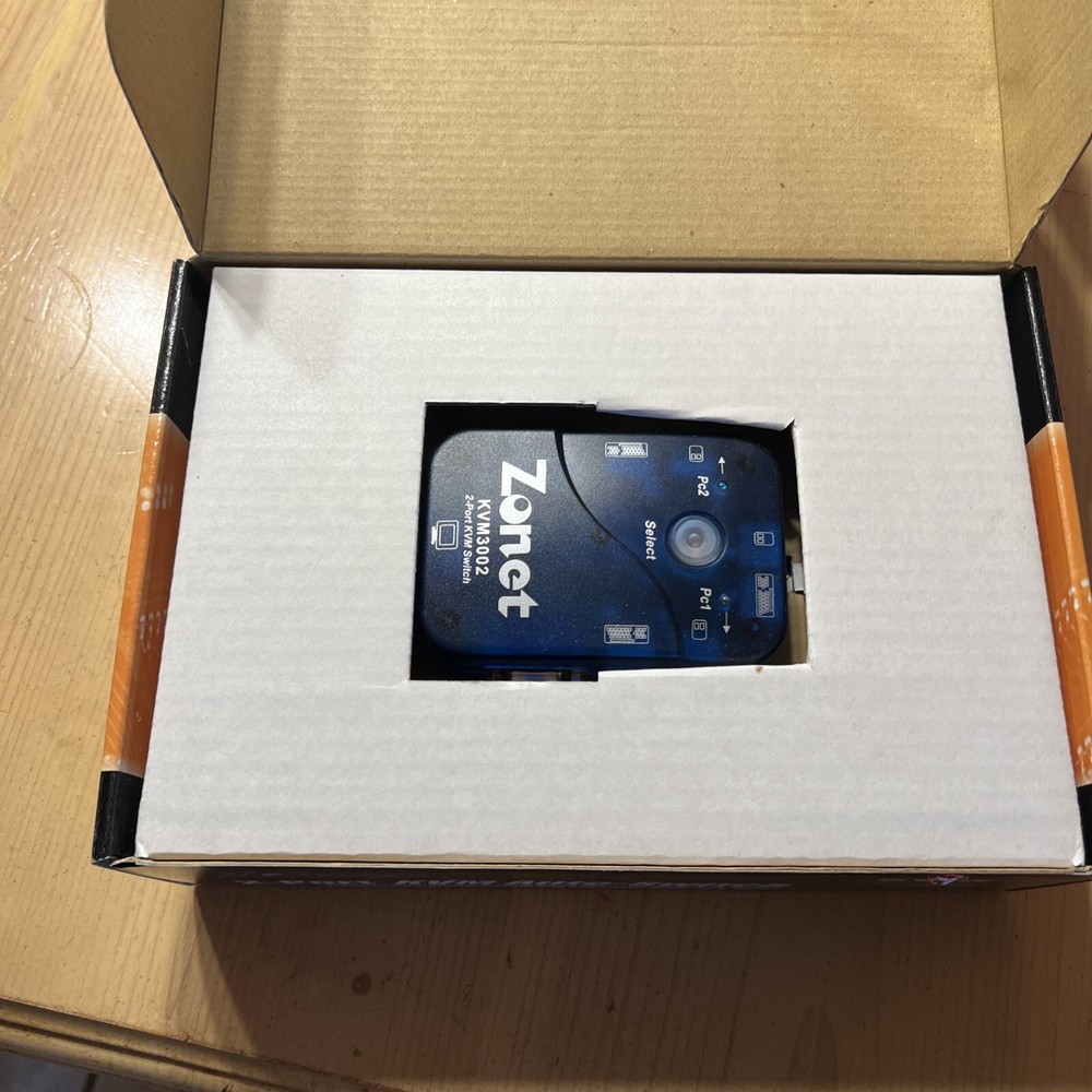 Zonet KVM3002 2-Port KVM Switch new in box