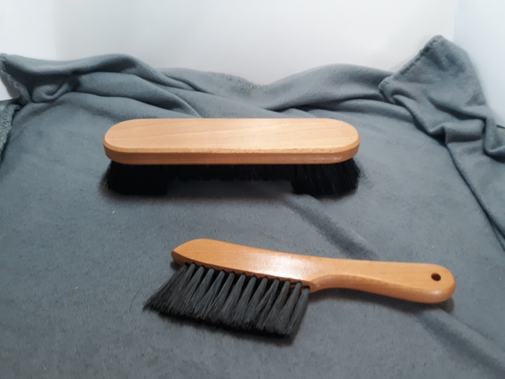 8" Pool Table Rail Brush & 9" Pool Table Brush Set - Oak