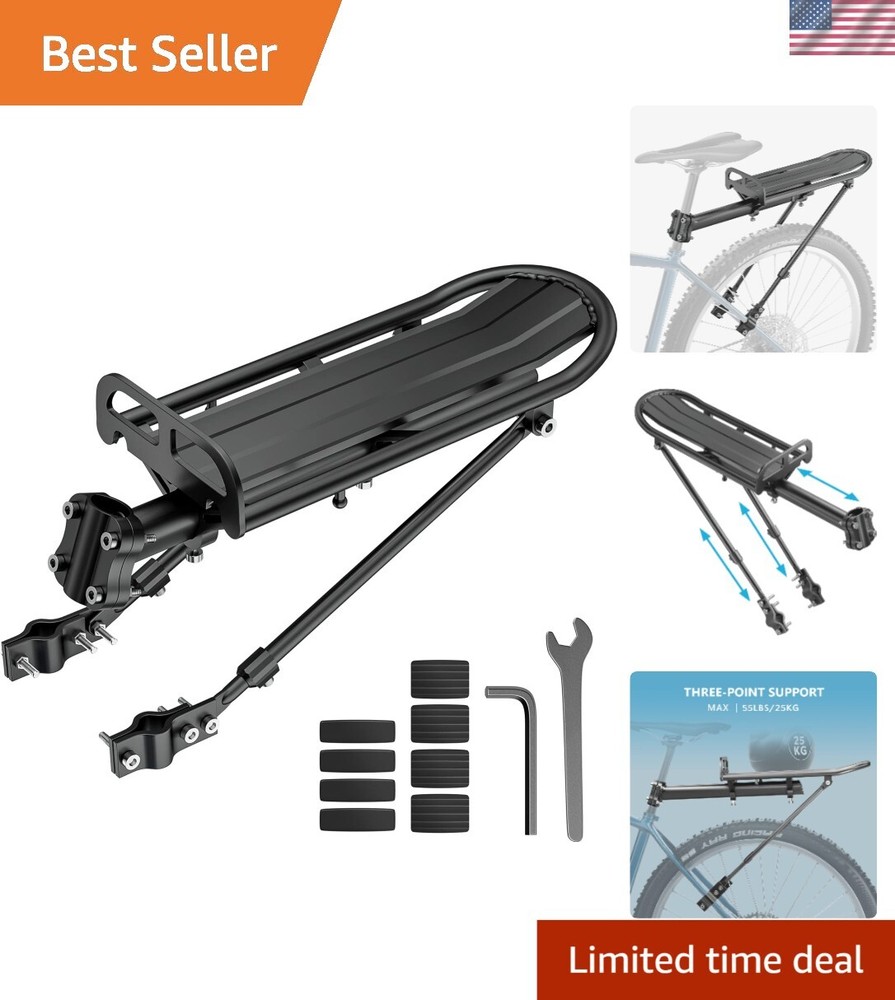 Lightweight Retractable Bike Rear Rack - Versatile, Durable Design for Cyclists