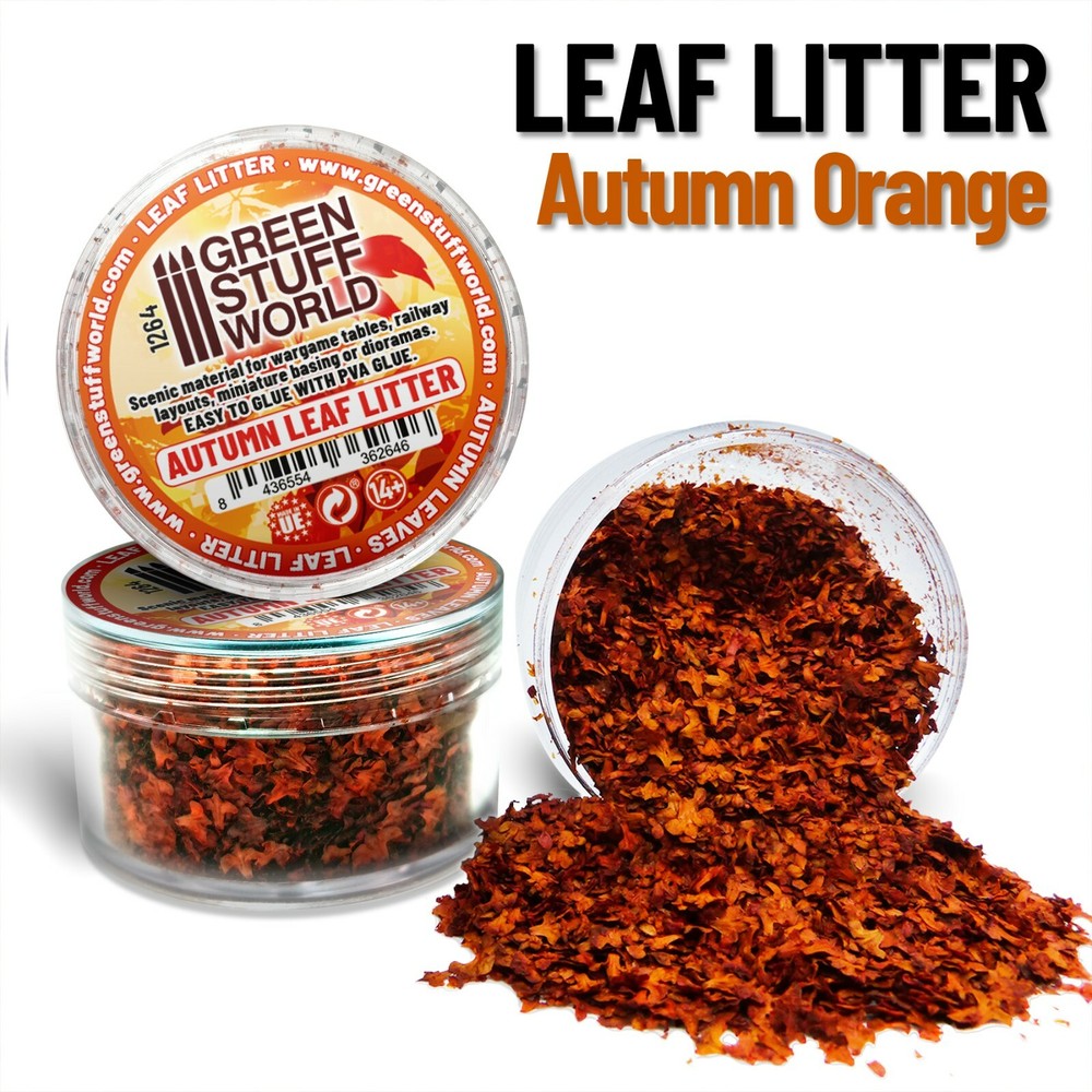 Leaf Litter - Autumn Orange- Basing Leaf scatter material Scenery - Warhammer