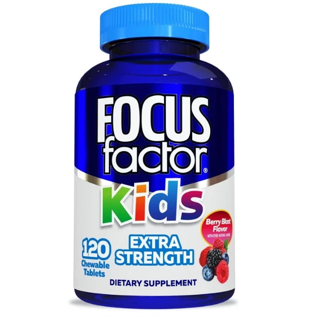 Focus Factor Kids Extra Strength Brain Support 120 Count Gluten Dairy Free 3/26