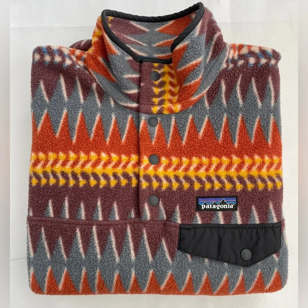 Patagonia Synchilla Pullover Laughing Waters Dark Ruby Women's Size S