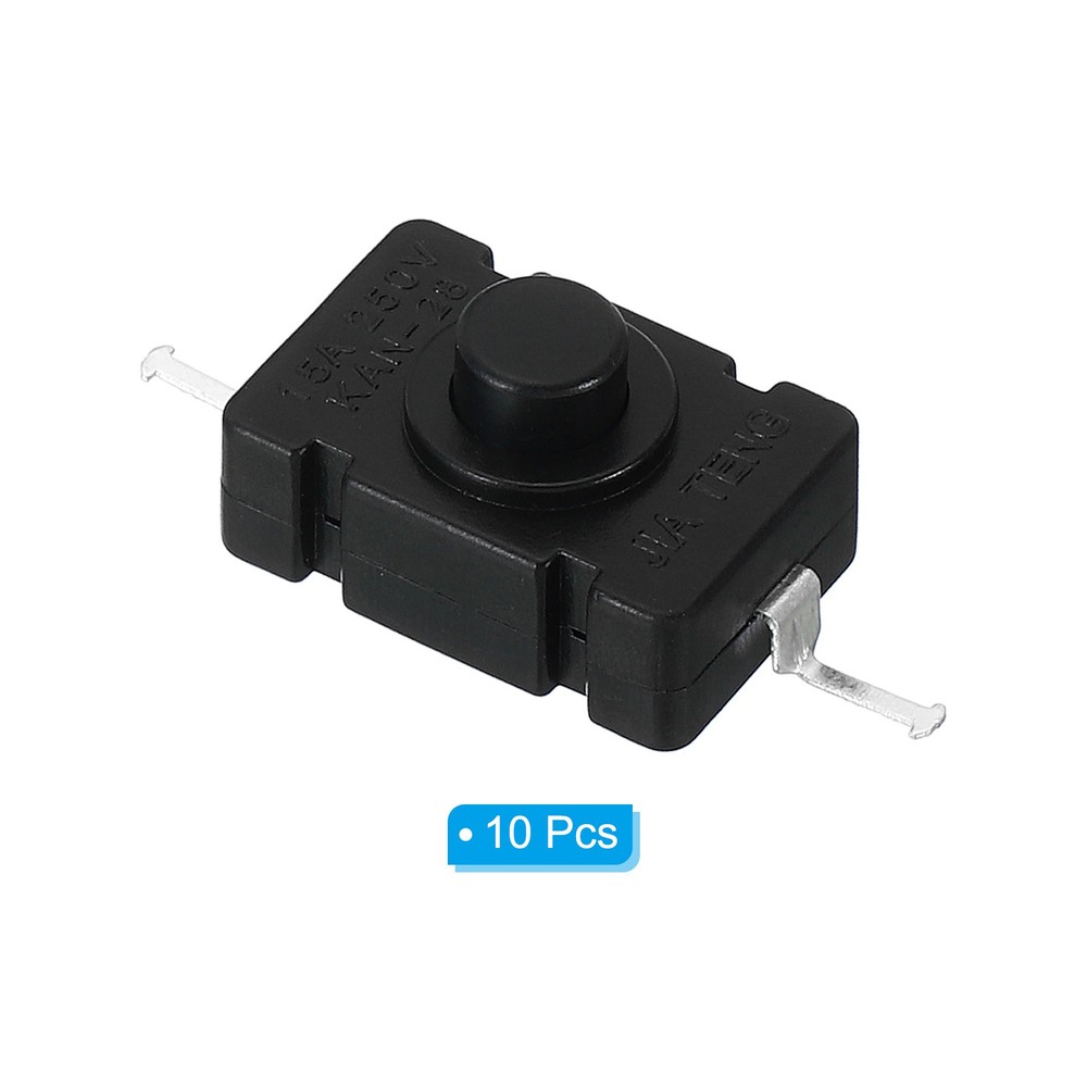 Latching Push Button Switch, 10 Pcs KAN-28 Needle Pin Micro Switch, Black
