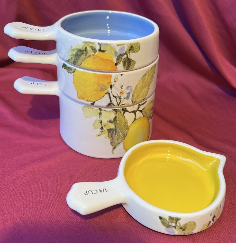 Lang Lemon Grove Earthenware Stacking Measuring Cups Susan Winget