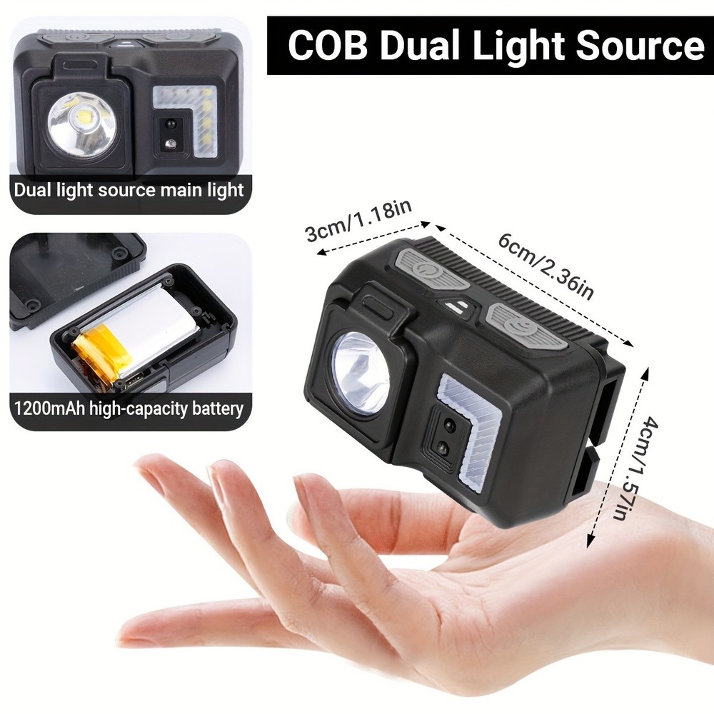 2 Pack Super Bright LED Headlamp USB Rechargeable Headlight Head Light Head Band