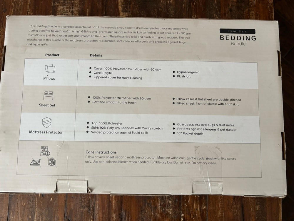 Essentials Sleep Bedding Bundle Full Size