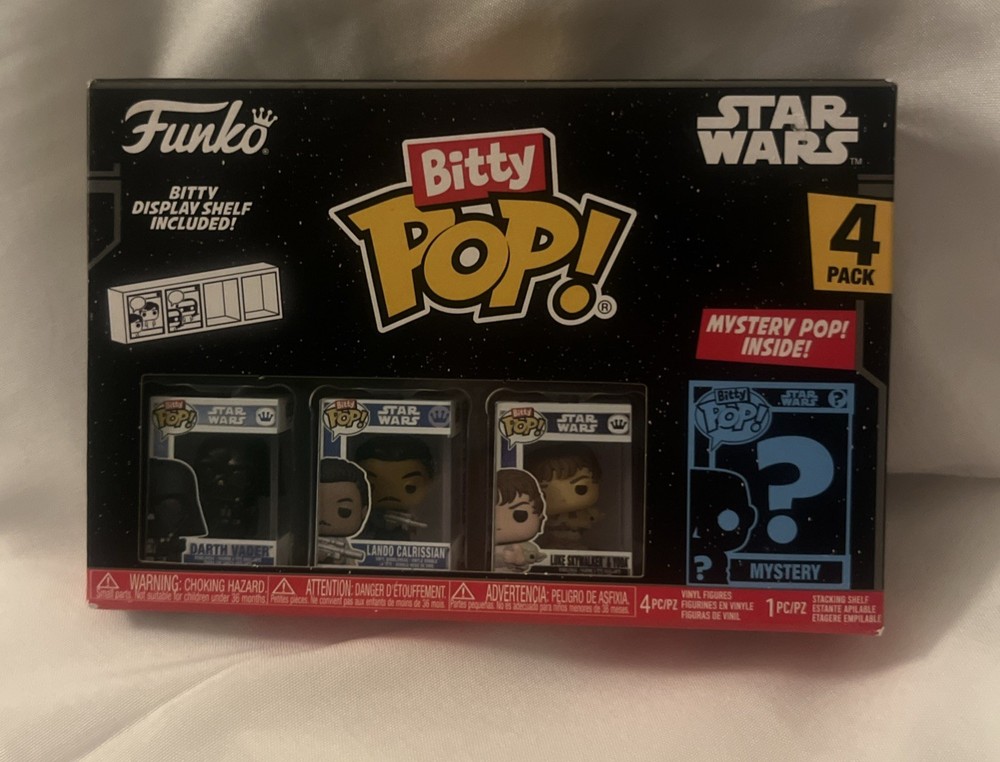 Funko Bitty Pop Star Wars 4 Pack Mystery Pop Display Shelf Included
