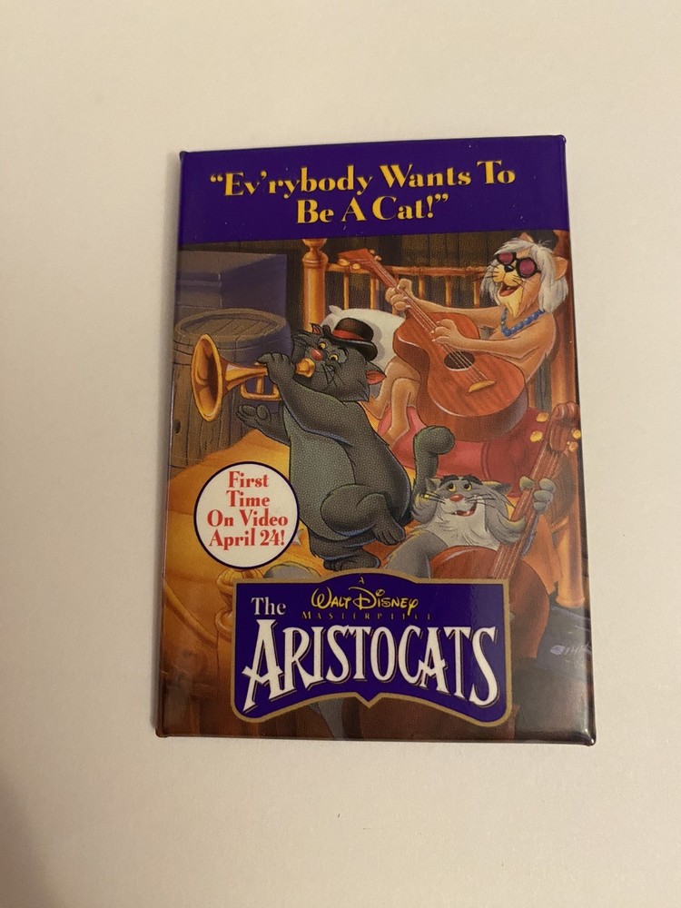 Aristocats First Time On Video Pin Back Button P143