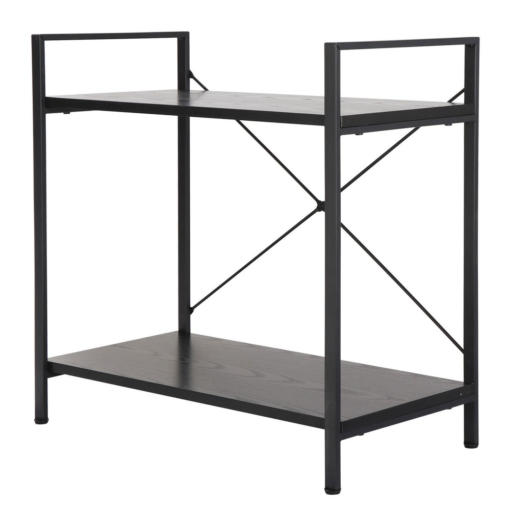 Solid Double Bookcase Short Frame Wood Bookshelf Display Rack Small Place Cozy