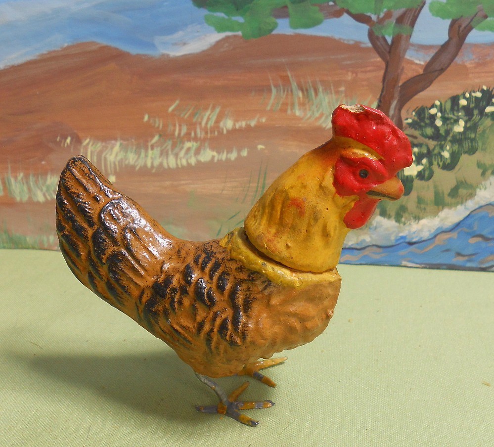 Vintage Germany Mache ROOSTER Candy Container - Small Size
