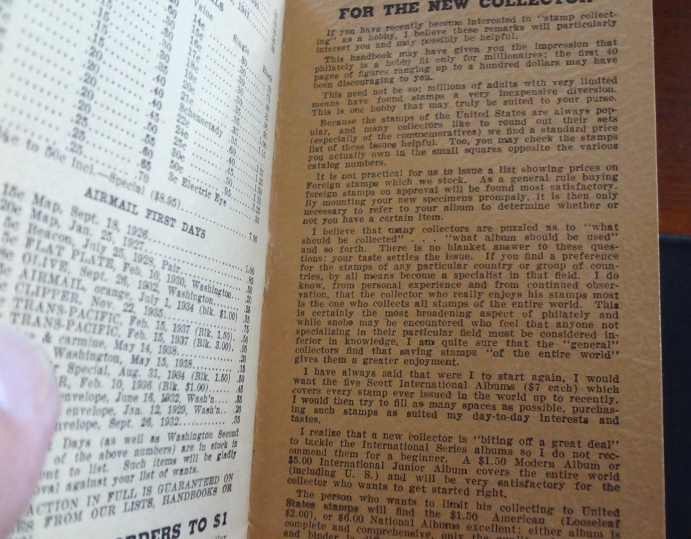 1944 Stamp Collectors HandBook Elmer R Long With Stamps 23rd Edition