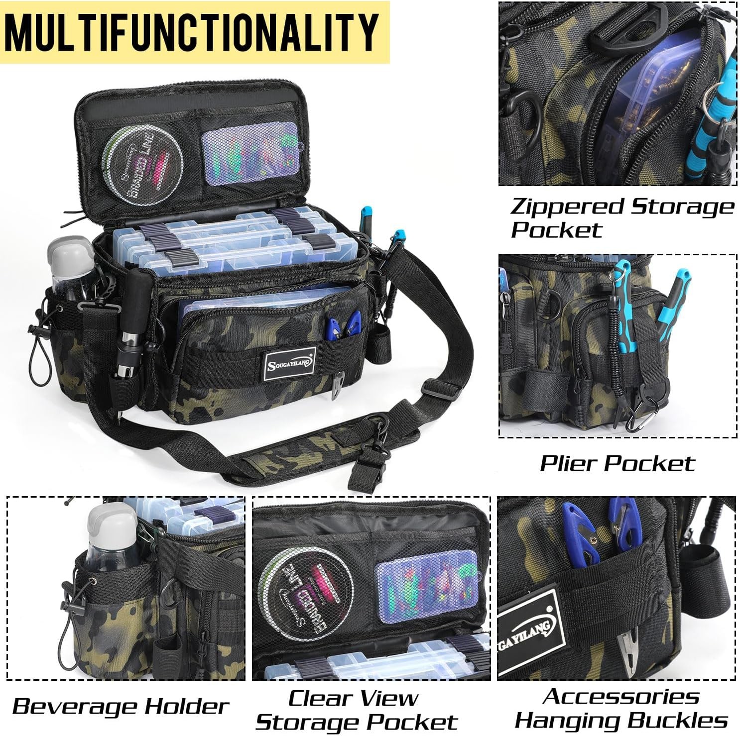 Fishing Tackle Bag with 3600 Piece Fishing Tackle Tray Fishing Tackle Organizer