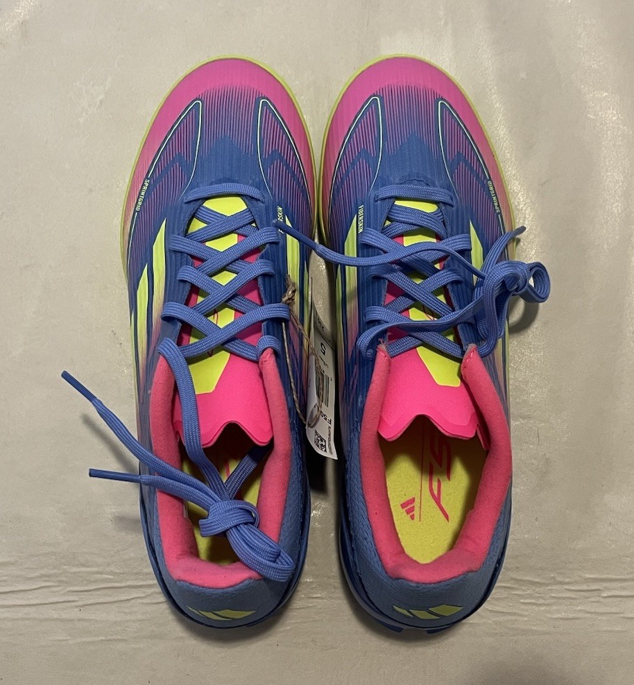 adidas F50 LEAGUE TURF BLUE FUSION LUCID LEMON LUCID PINK SIZE 5 MEN IE1230 NEW