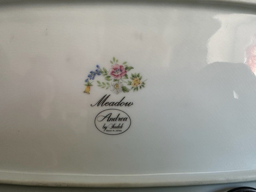 Vintage Andrea By Sadek Meadow Pattern Oblong Serving Platter