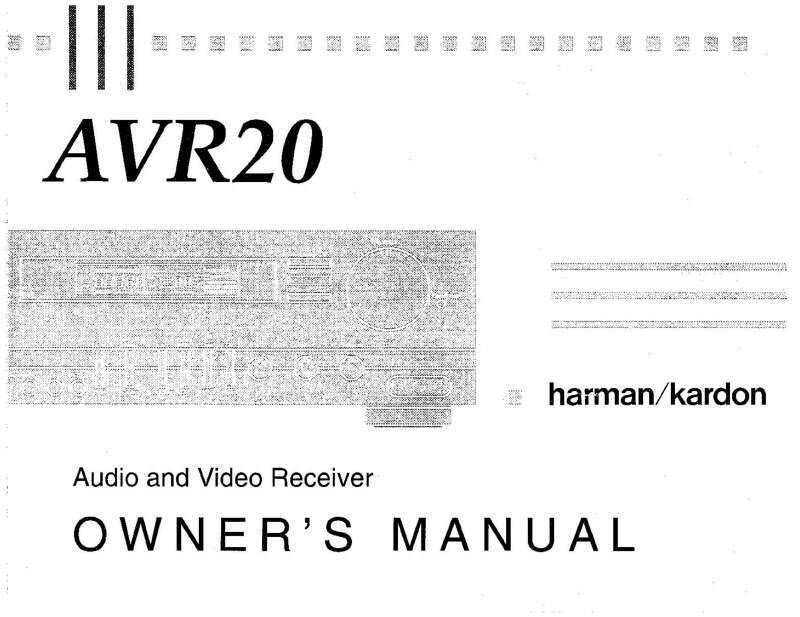 Harman Kardon AVR20 Receiver Owners Manual