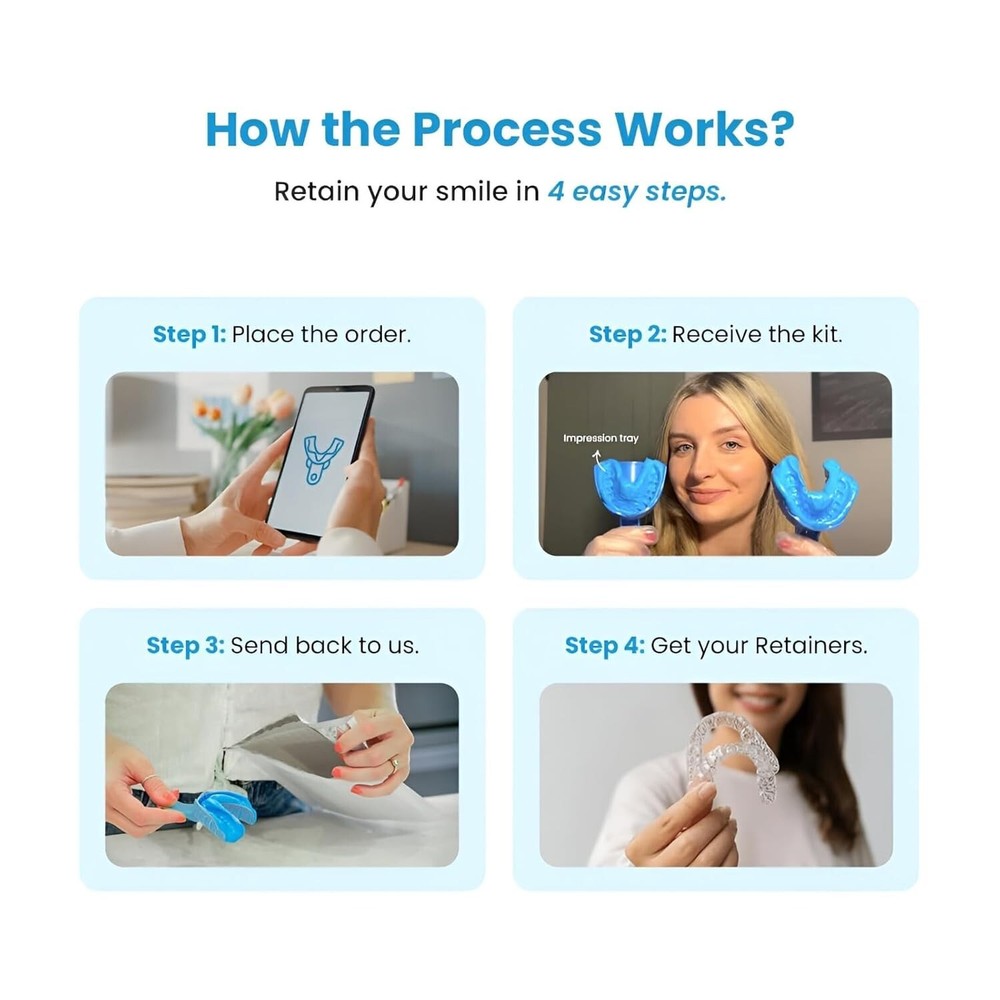 Custom Upper and Lower Teeth Retainer, Clear Dental Retainer for Teeth Stability