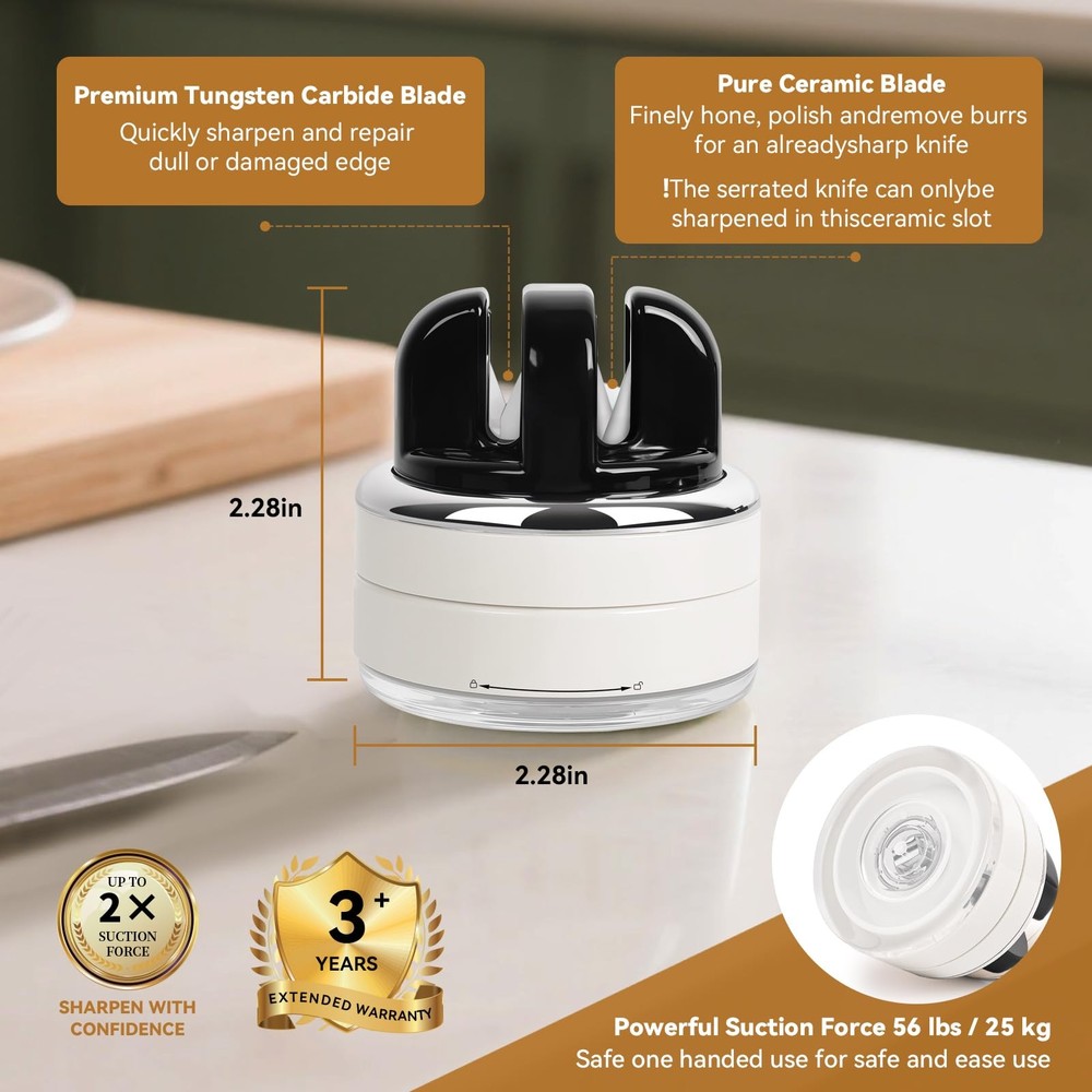 Hands Free Knife Sharpener with Suction Base Multi-Angle Pocket knives sharpe...