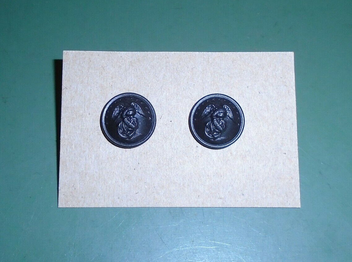 US Marine USMC Alpha "A" Uniform Black EGA Barracks Cover Cap Screw Post Buttons