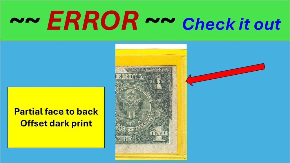 == ERROR ~ $1~ Face to Back == OFFSET printing  == J17943490A  == Take a look ~~