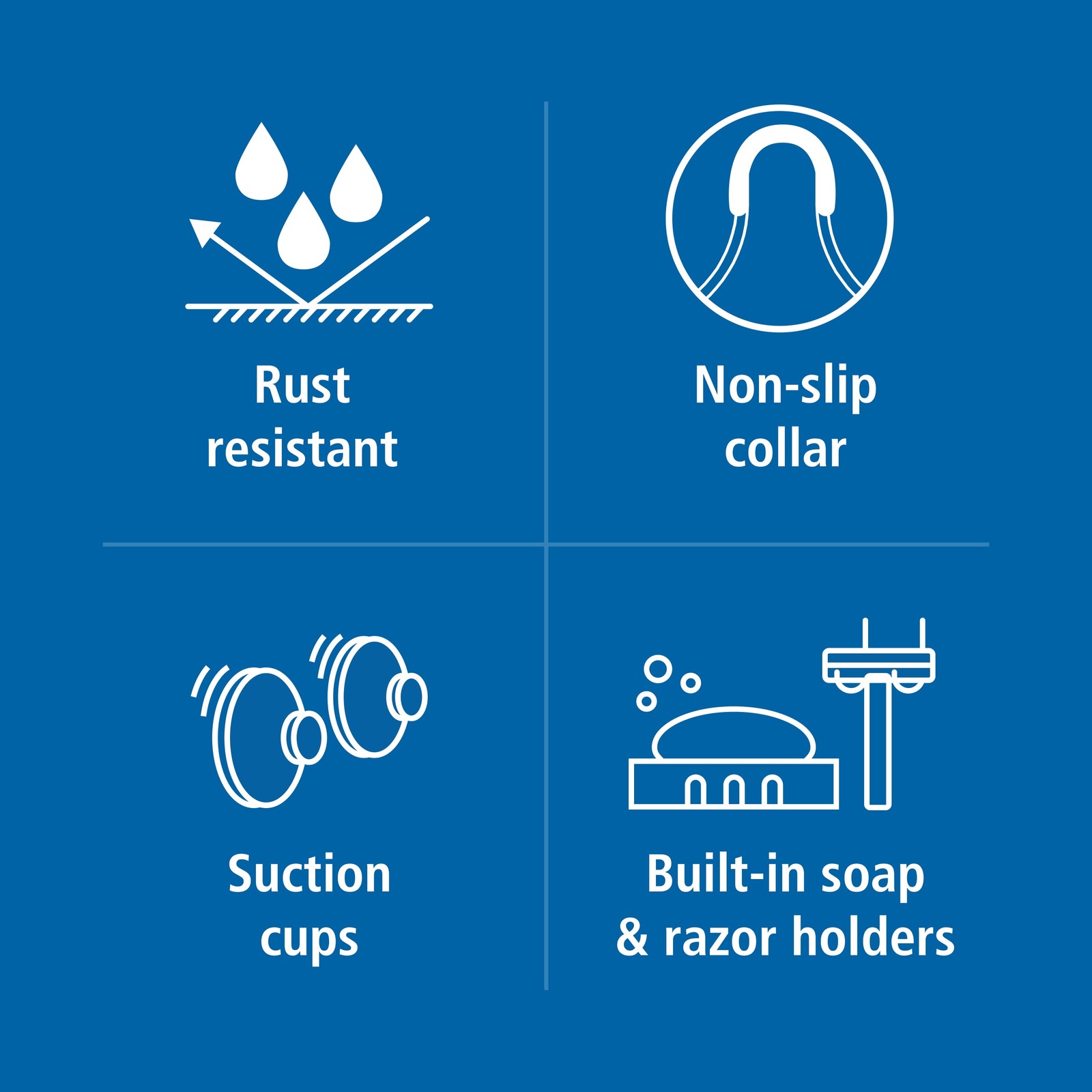 Mainstass Basic Hanging Shower Caddy with 2 Shelves and Soap Tray, White