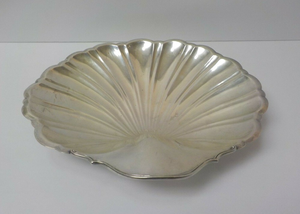 Reed & Barton Sterling Silver 12" Footed Shell Bowl / Dish, 655 grams