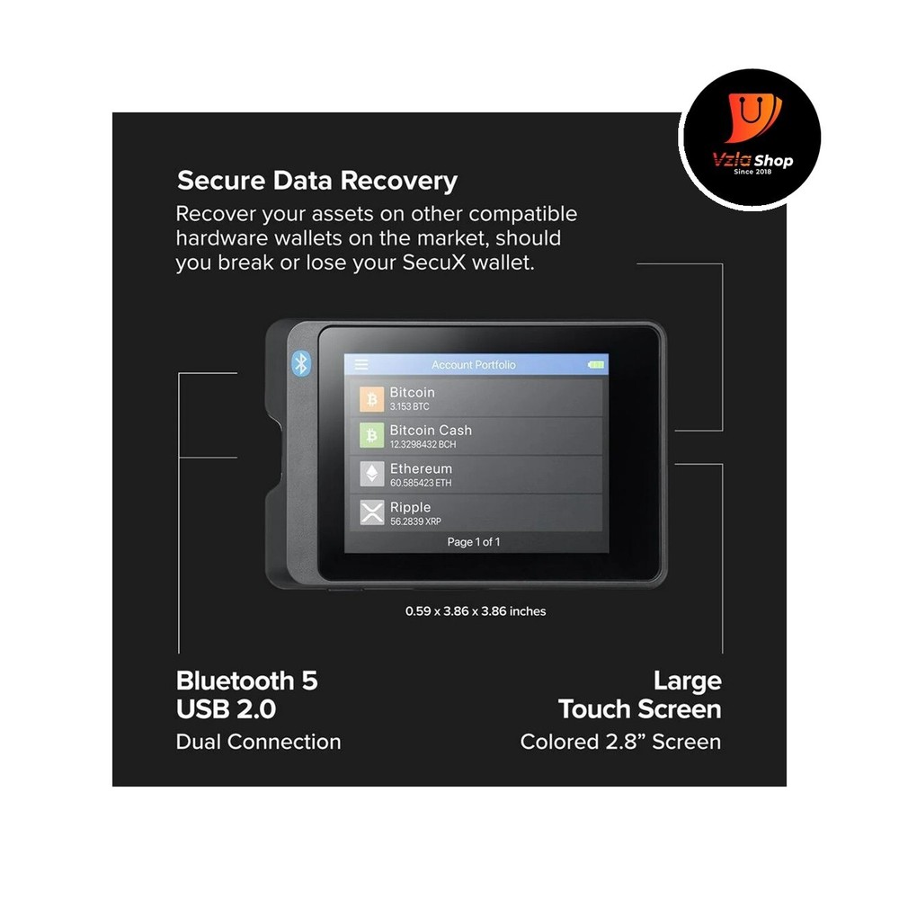 SecuX W20 Secure Touchscreen Crypto Hardware Wallet with Bluetooth (OPEN BOX)