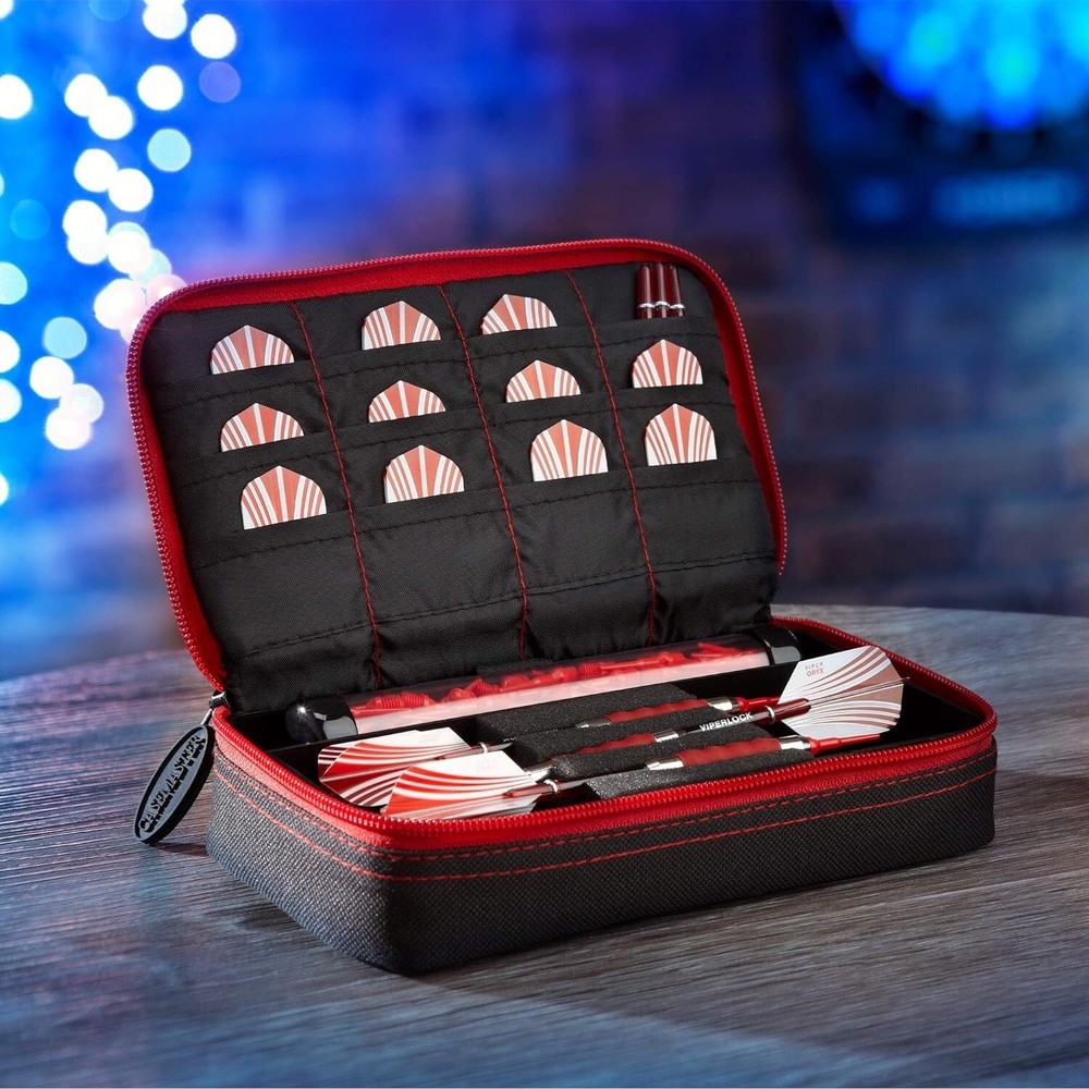 Casemaster by GLD Products Plazma Dart Case Black with Ruby Zipper, Ruby Trim