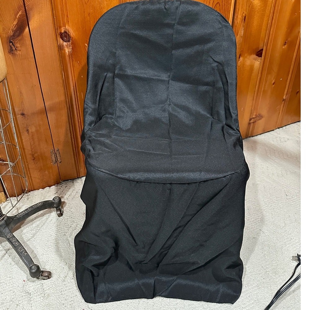 30 - Black Polyester Folding Chair Covers -