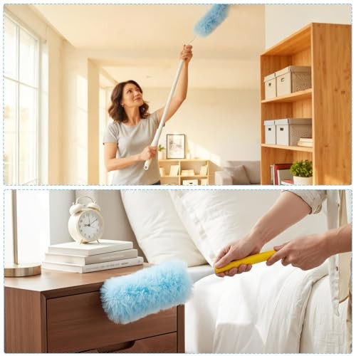 60 Count Heavy Duty Dusters Refills, Disposable Cleaning Duster Kit Microfiber