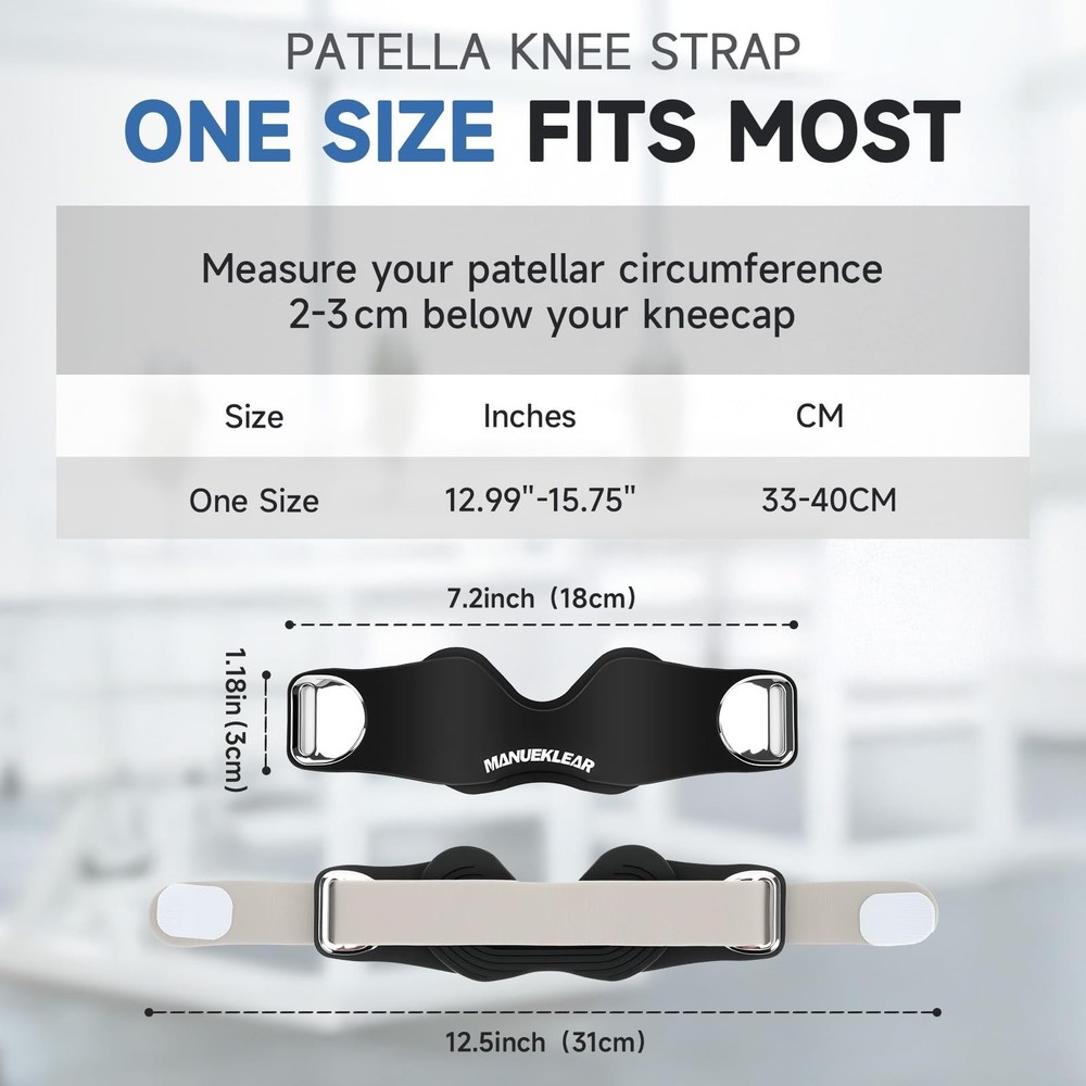MANUEKLEAR V-Shaped Patella Bands, Adjustable Flex Wrap Patellar Tendon Suppo...