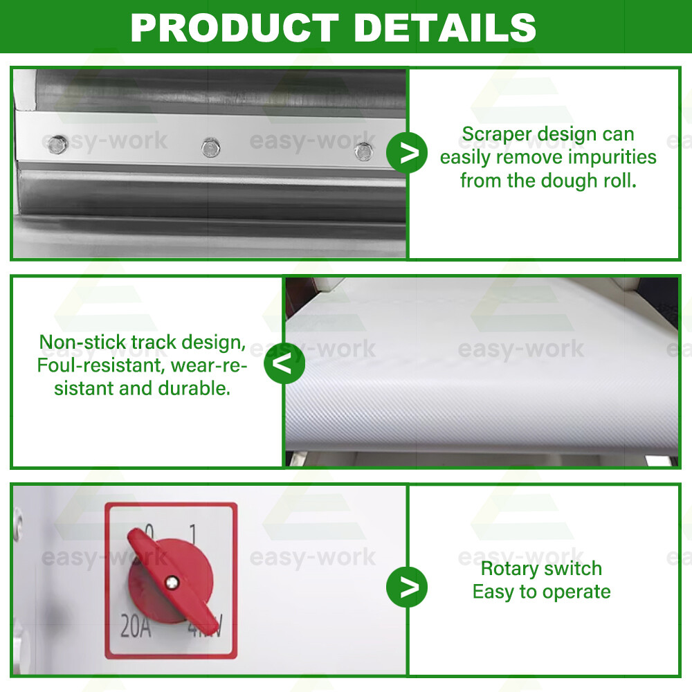 Automatic Electric Dough Sheeter Roller Pressing Circulating Dough Press Machine